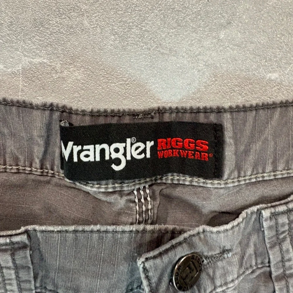 Wrangler Riggs Workwear Carpenter Pants Mens 34x34 Gray Ripstop 3W045CH Utility